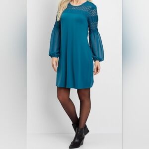 Maurices Crochet Balloon Sleeve Shift Dress